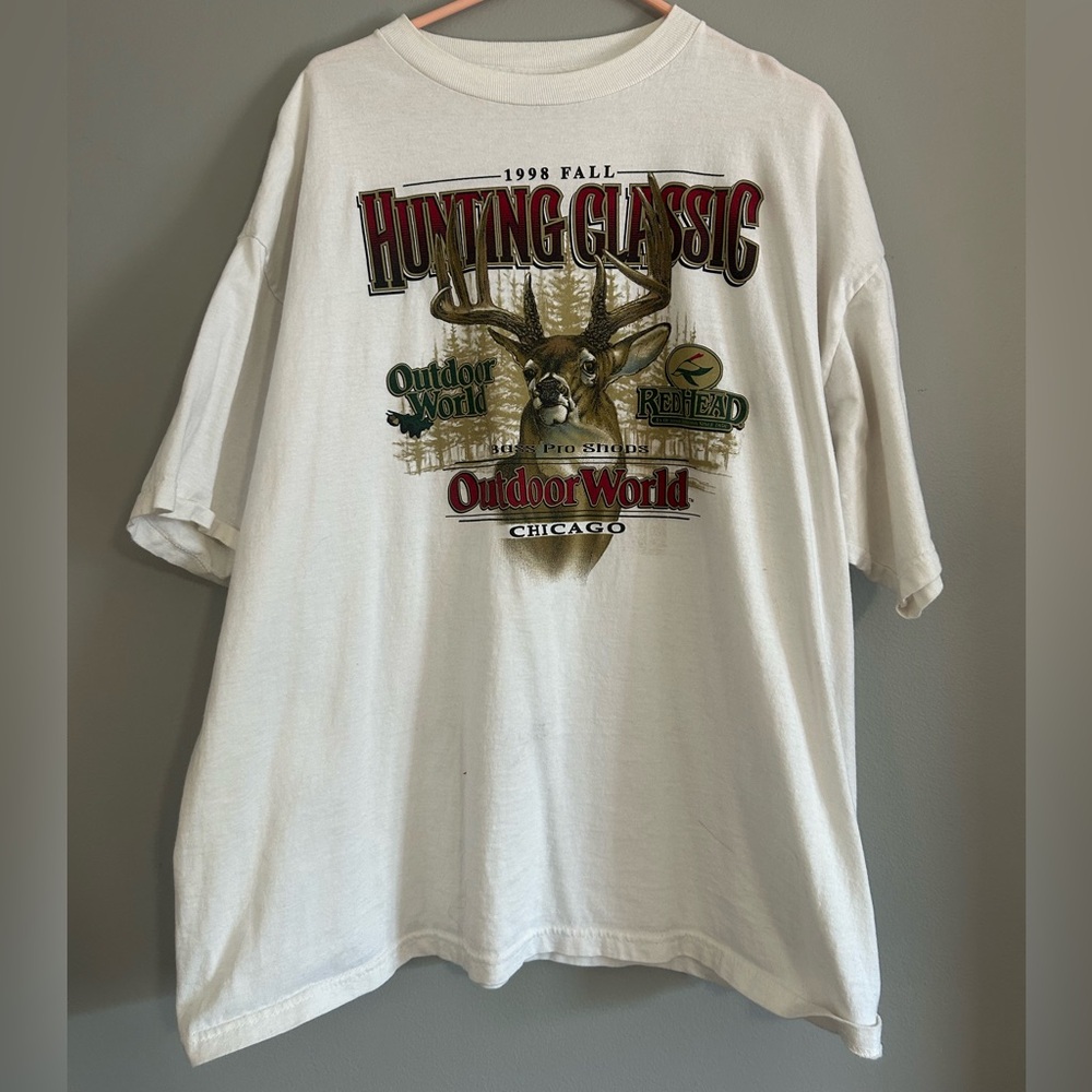 RedHead White Tee with Green and Gold Logo